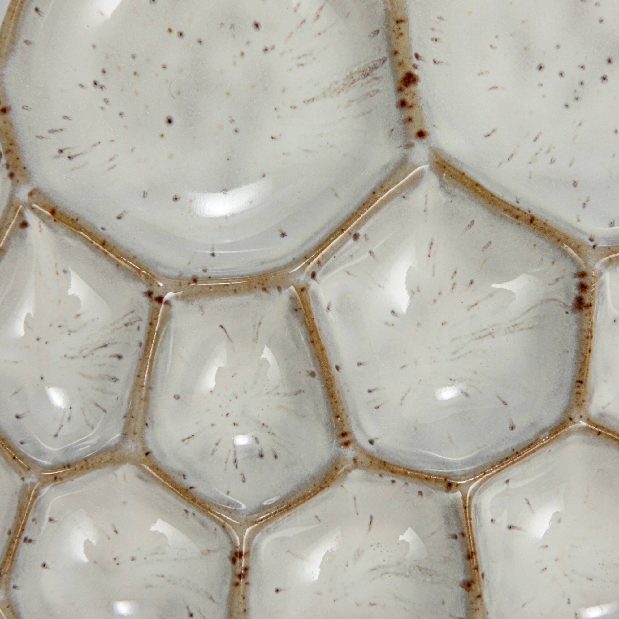 Hello Honey® White Speckled 13-Section Stoneware Dish